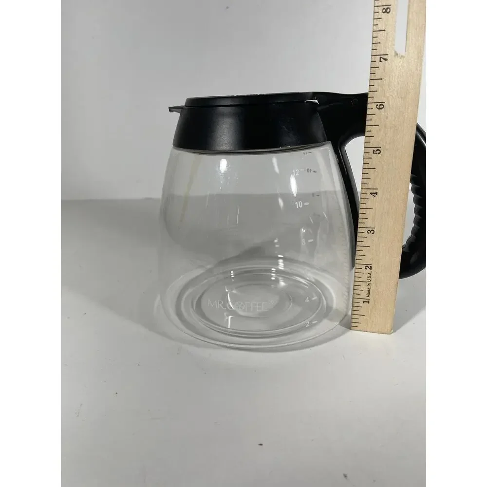 Mr. Coffee 12 Cup Carafe Glass Replacement‎ Decanter Pot Black Handle & Lid